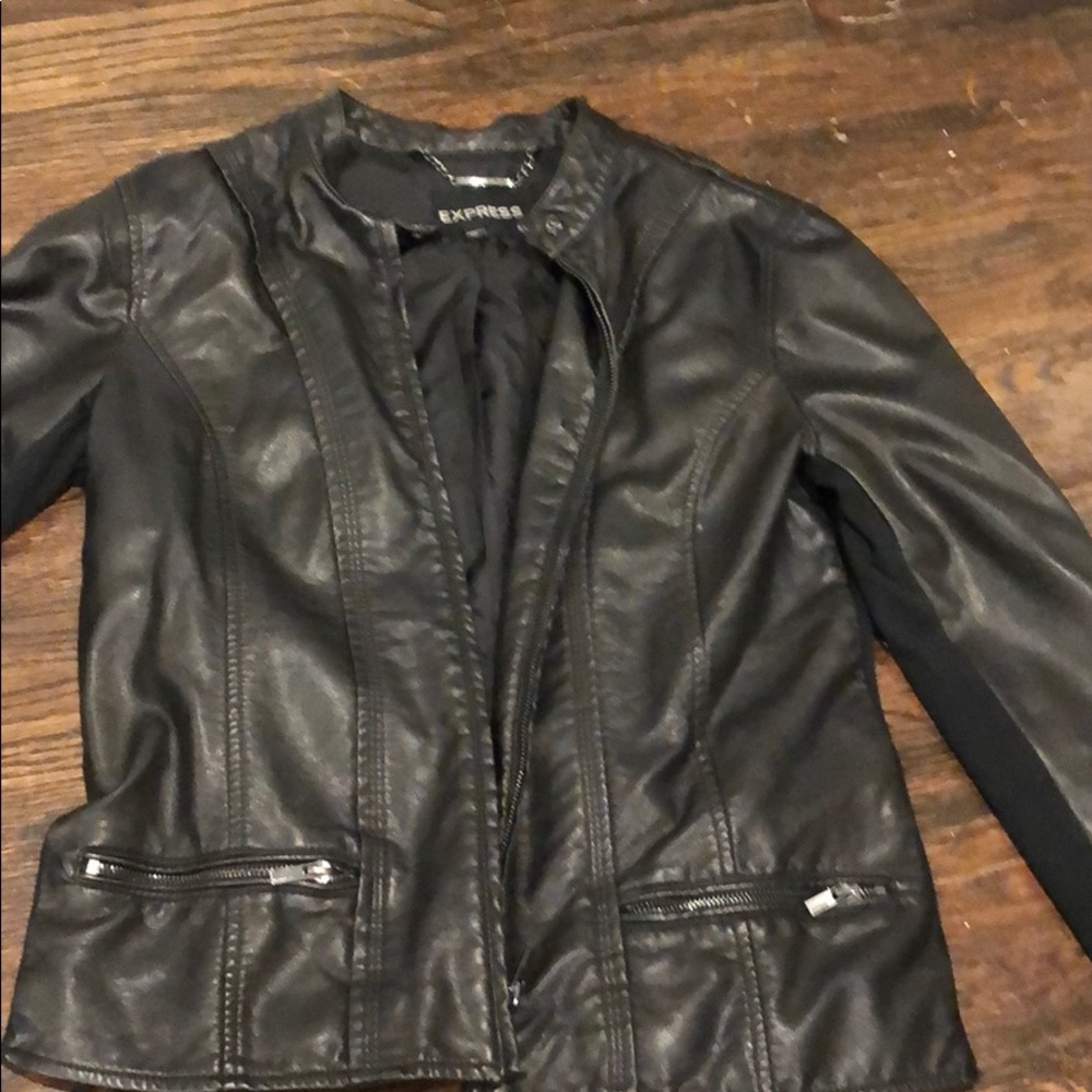 BLACK LEATHER JACKET FROM EXPRESS